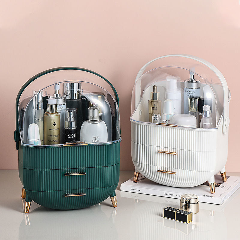 Aesthetic Transparent Desktop Makeup Organizer