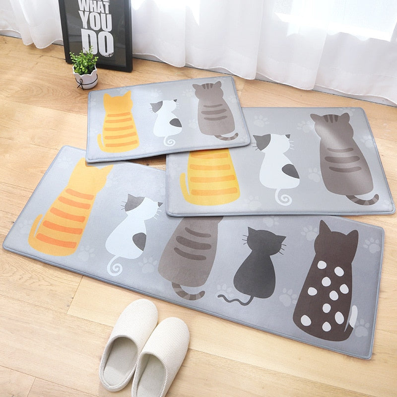 Flannel Cat Thick Floor Mat