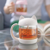 Cute Cat Glass Cup Tea Mug