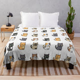 Cat Pattern Soft Throw Blanket