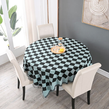 Indie Black And White Checkerboard Tablecloth