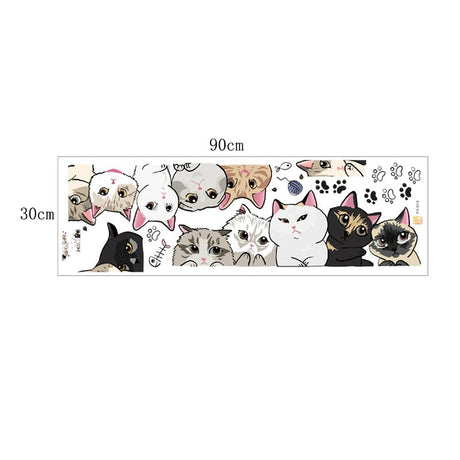 Cute Cat Hand-painted Wall Stickers