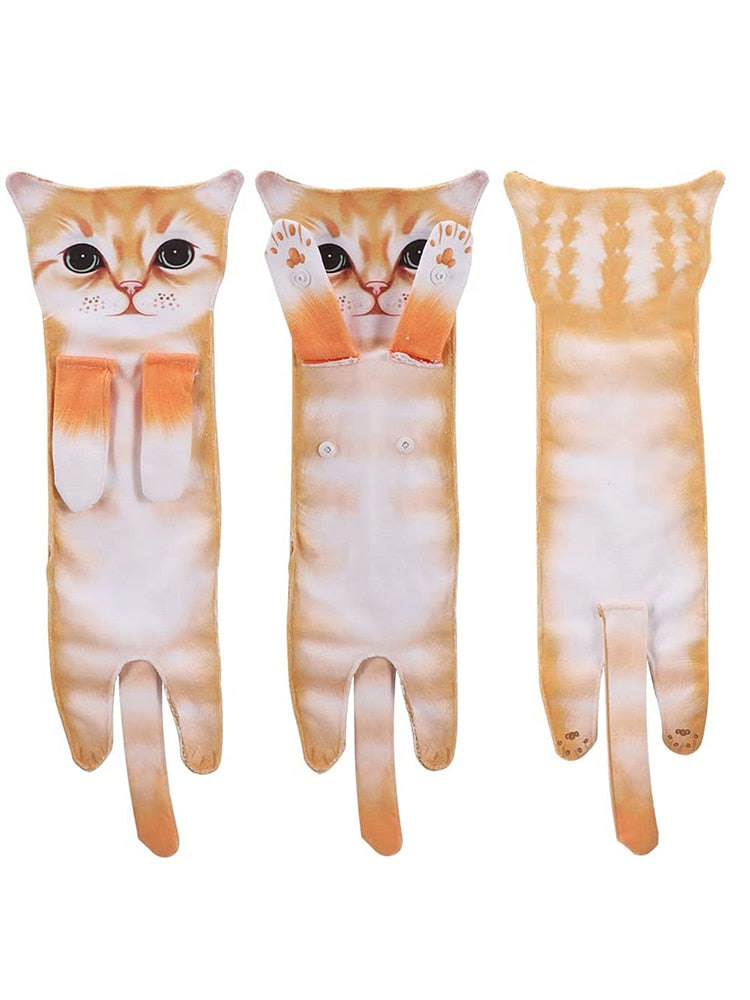 Lovely Cat Shape Hand Towel