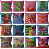 Indie Cartoon Patterns Pillow Case