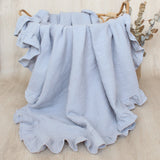 Ruffled cotton baby blanket, swaddle wrap