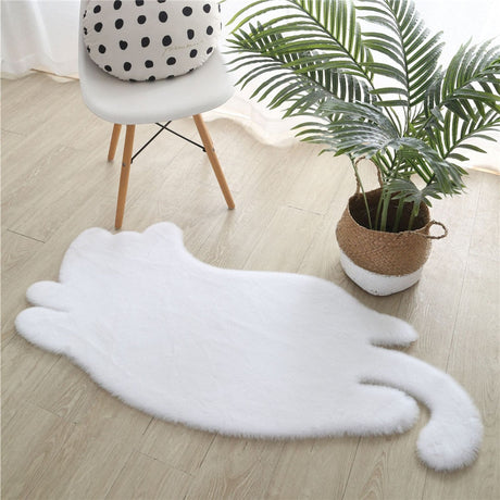 Fluffy Cat Shaped Rug