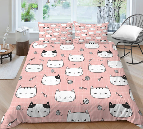 3D Digital Cat Beddings Set