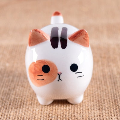 Cute Ceramic Chubby Cat Figurine