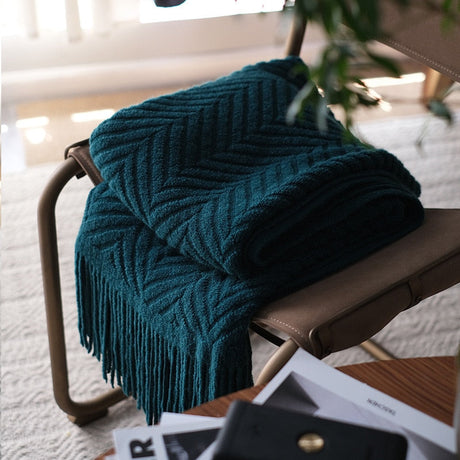 Zig-Zag Throw Blanket Dark Academia