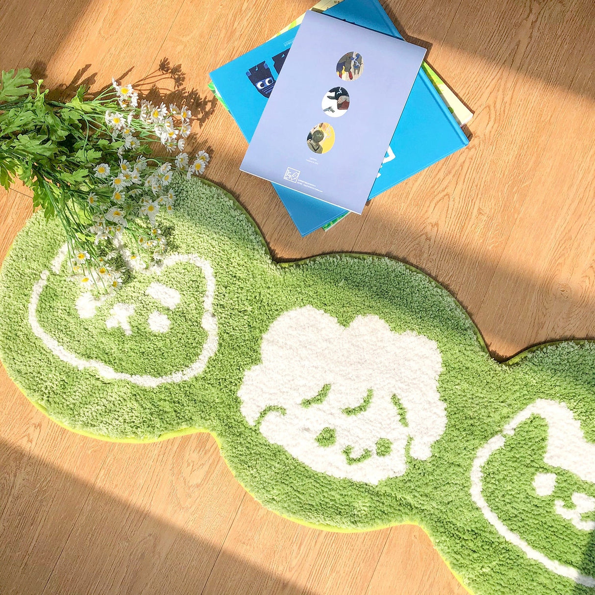 Kawaii Cats Green Rug