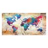World Map Canvas Dark Academia