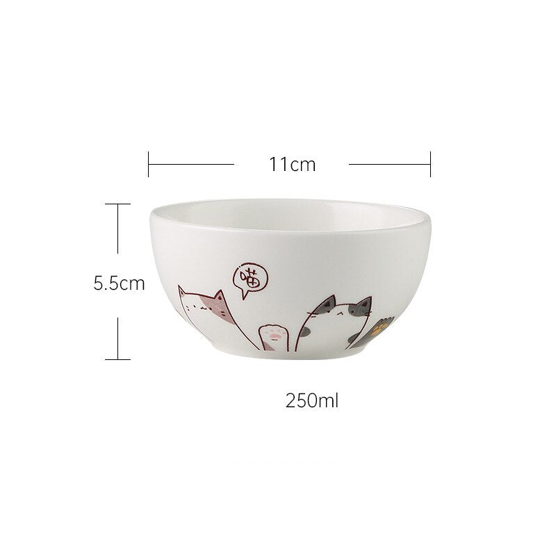 Cute Cat Ceramic Dinner Plate Set