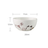 Cute Cat Ceramic Dinner Plate Set