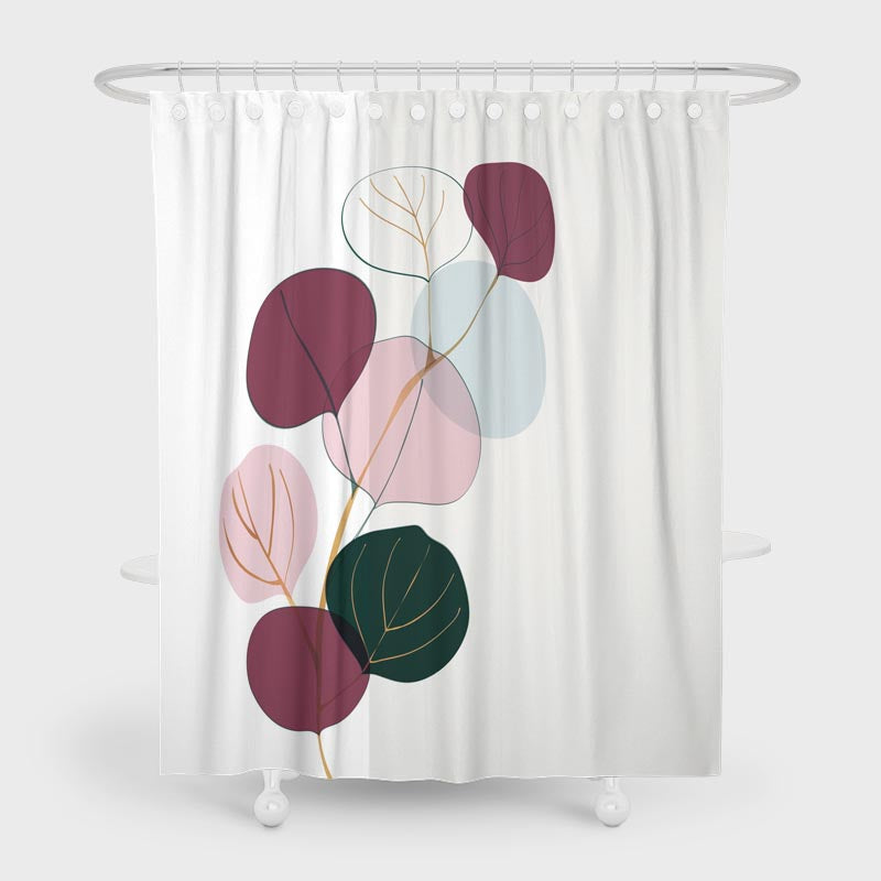 Pink and Purple Leaves Shower Curtain