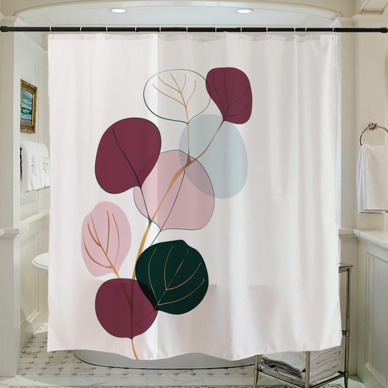 Pink and Purple Leaves Shower Curtain