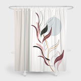 Pink Purple Leaves and Moon Shower Curtain