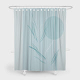 Blue Leaves and Moon Shower Curtain