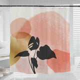 Abstract Pink Mountain and Plant Shower Curtain