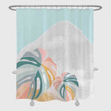 Abstract Snow Mountain and Leaves Shower Curtain