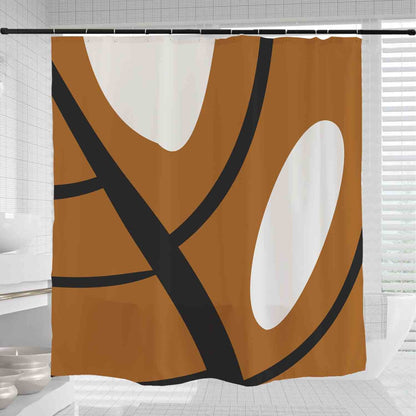 Feblilac Abstract Brown Leaves Shower Curtain with Hooks, Floral Bathroom Curtains with Ring, Unique Bathroom décor, Boho Shower Curtain, Customized Bathroom Curtains, Extra Long Shower Curtain