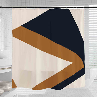 Feblilac Abstract Lines and color blocks Shower Curtain with Hooks, Bathroom Curtains with Ring, Unique Bathroom décor, Boho Shower Curtain, Customized Bathroom Curtains, Extra Long Shower Curtain