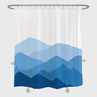 Feblilac Blue Mountain Shower Curtain with Hooks, Bathroom Curtains with Ring, Unique Bathroom décor, Boho Shower Curtain, Customized Bathroom Curtains, Extra Long Shower Curtain