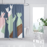 Feblilac Three Cute Cactus Shower Curtain with Hooks, Green Pink and Brown Bathroom Curtains with Ring, Unique Bathroom décor, Boho Shower Curtain, Customized Bathroom Curtains, Extra Long Shower Curtain