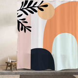 Feblilac Abstract Mountain and Sun Shower Curtain with Hooks, Bathroom Curtains with Ring, Unique Bathroom décor, Boho Shower Curtain, Customized Bathroom Curtains, Extra Long Shower Curtain