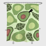 Feblilac Lovely Green avocado Shower Curtain with Hooks, Floral Bathroom Curtains with Ring, Unique Bathroom décor, Boho Shower Curtain, Customized Bathroom Curtains, Extra Long Shower Curtain