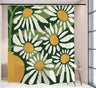 Feblilac Cute Daisy Grey and Green Ground Shower Curtain with Hooks, Floral Bathroom Curtains with Ring, Unique Bathroom décor, Boho Shower Curtain, Customized Bathroom Curtains, Extra Long Shower Curtain