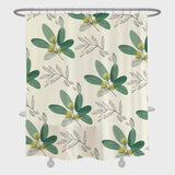 Feblilac Green and Yellow Leaves Shower Curtain with Hooks, Floral Bathroom Curtains with Ring, Unique Bathroom décor, Boho Shower Curtain, Customized Bathroom Curtains, Extra Long Shower Curtain