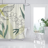 Feblilac Lovely Forest Leaves Shower Curtain Shower Curtain with Hooks, Floral Bathroom Curtains with Ring, Unique Bathroom décor, Boho Shower Curtain, Customized Bathroom Curtains, Extra Long Shower Curtain