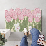 Feblilac Pink Blooming Tulips PVC Coil Door Mat