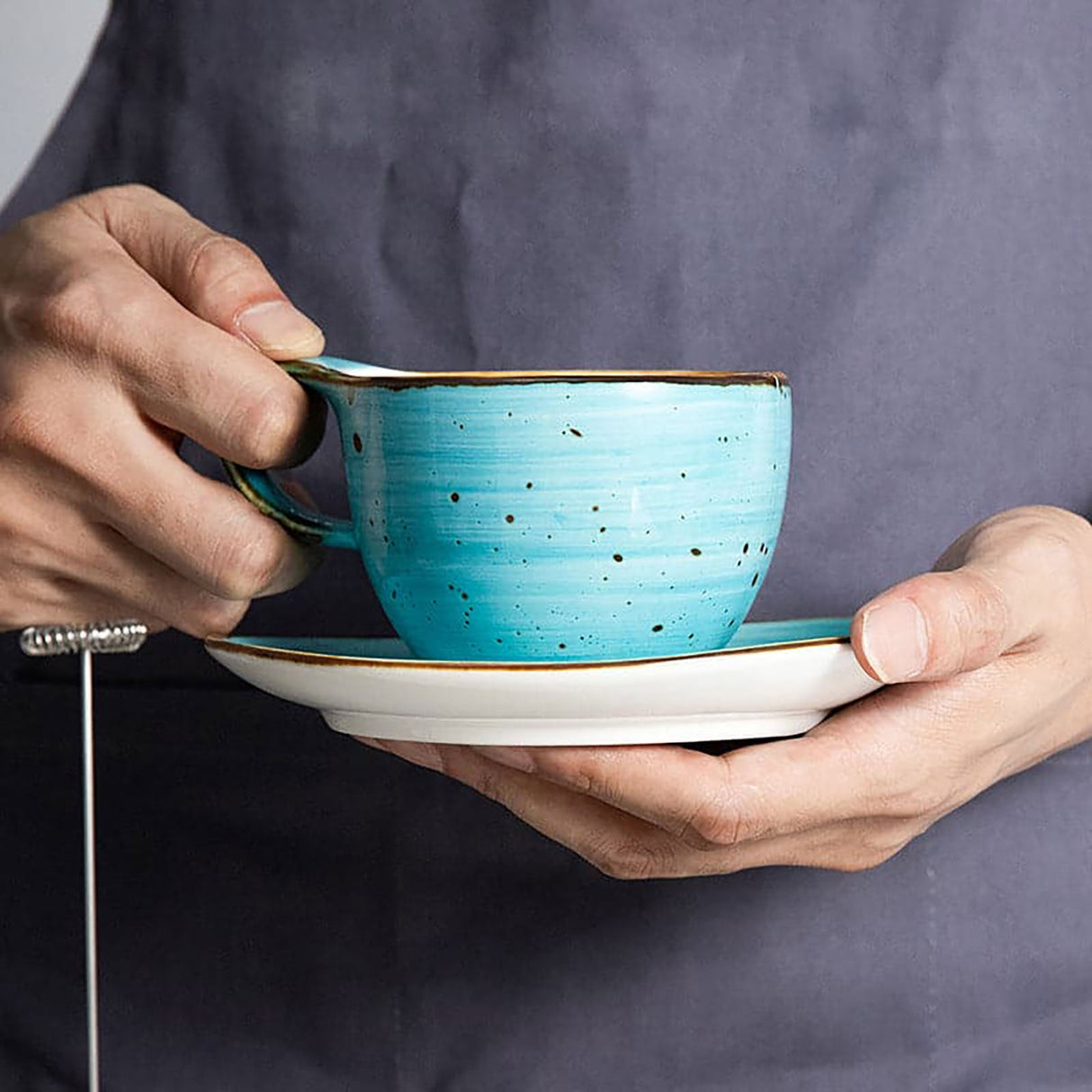 Speckled Tea Cup and Saucer Set