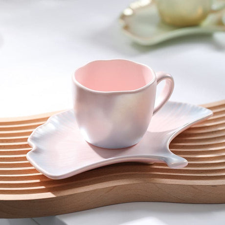 Gradient Coffee Mug with Ginkgo Saucer