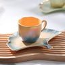 Gradient Coffee Mug with Ginkgo Saucer