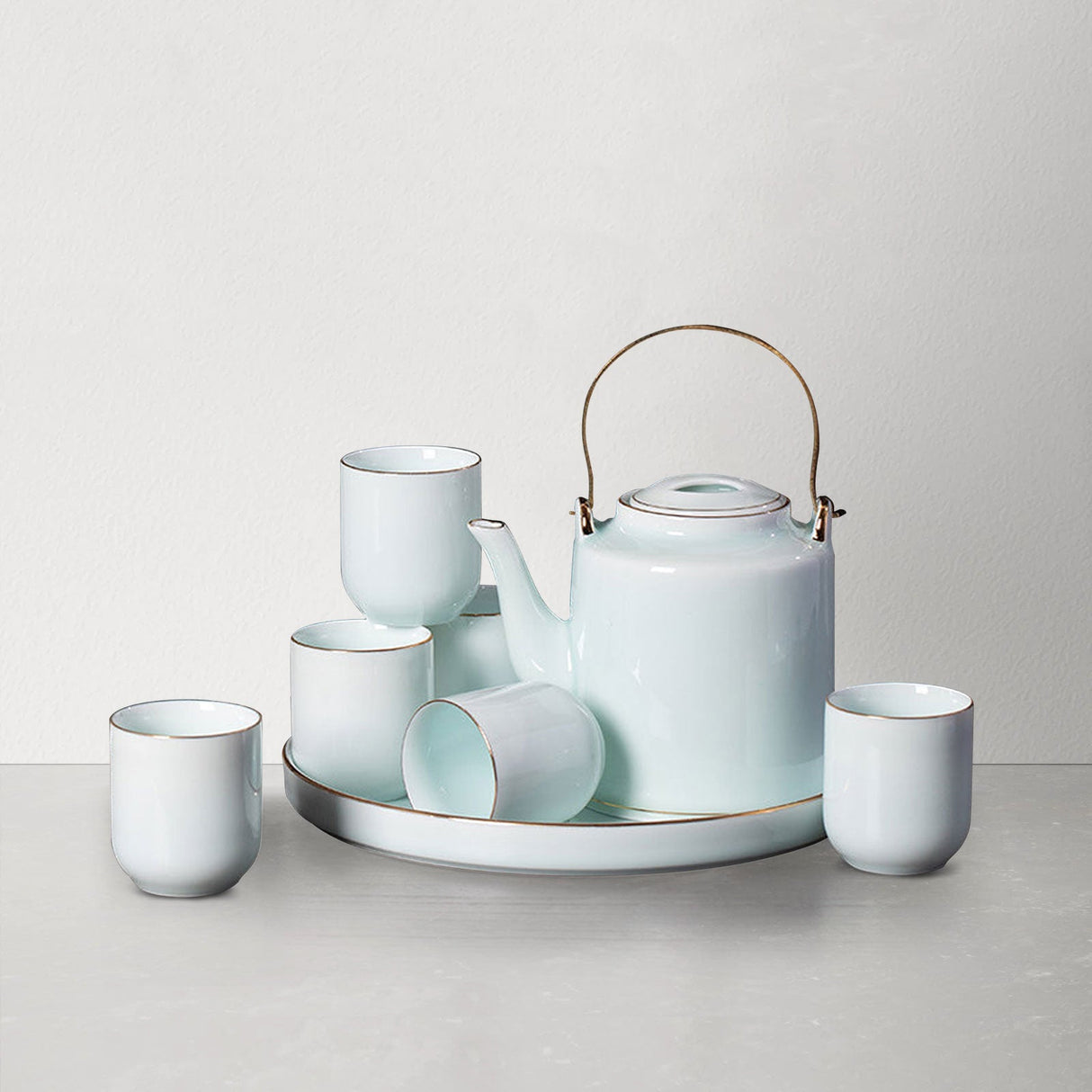 Teapot Tea Set with Cups and Tray