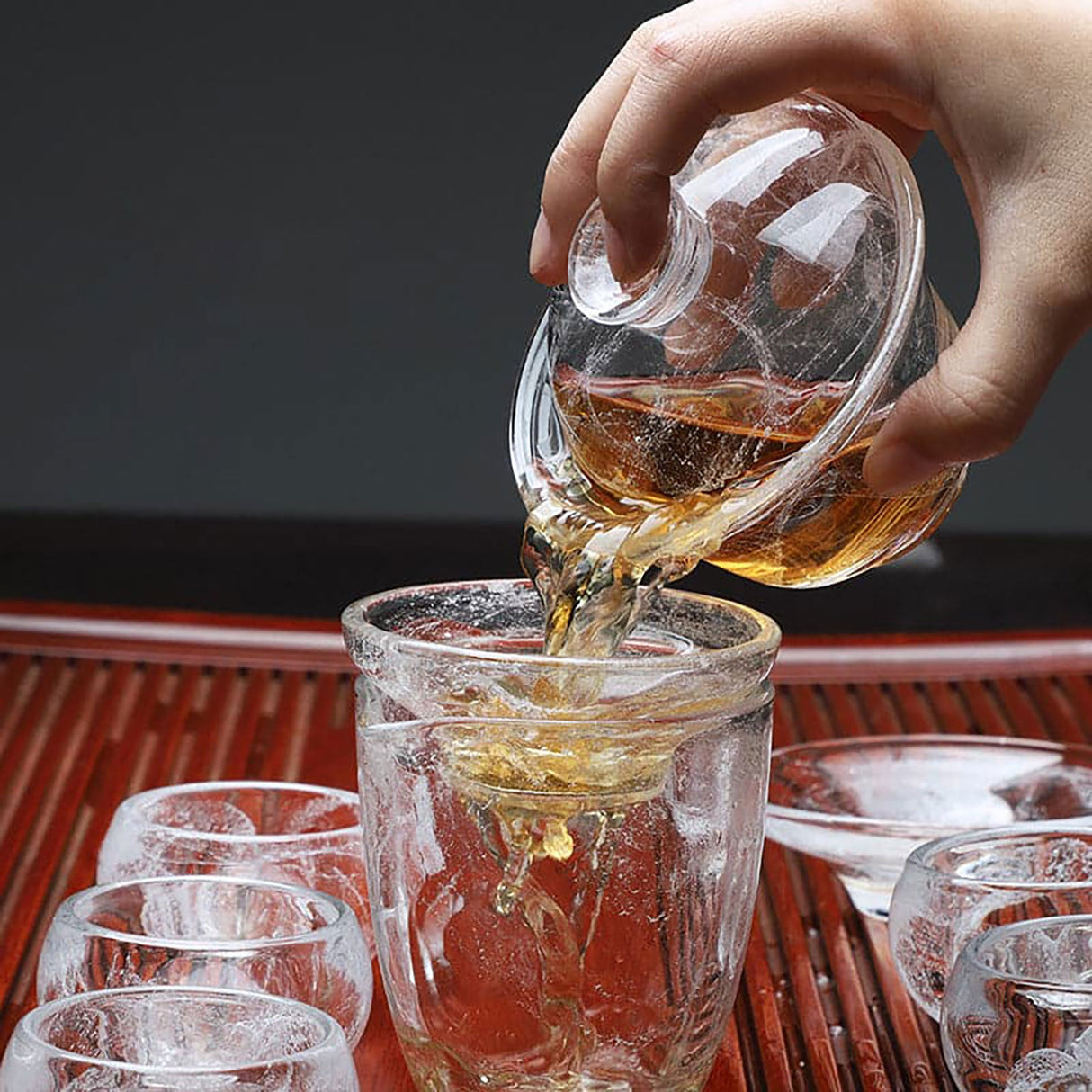 9 Pieces Transparent Kung Fu Tea Set