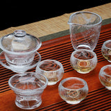 9 Pieces Transparent Kung Fu Tea Set