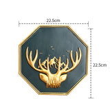 Gold Plants Leafs Elk Wall Art