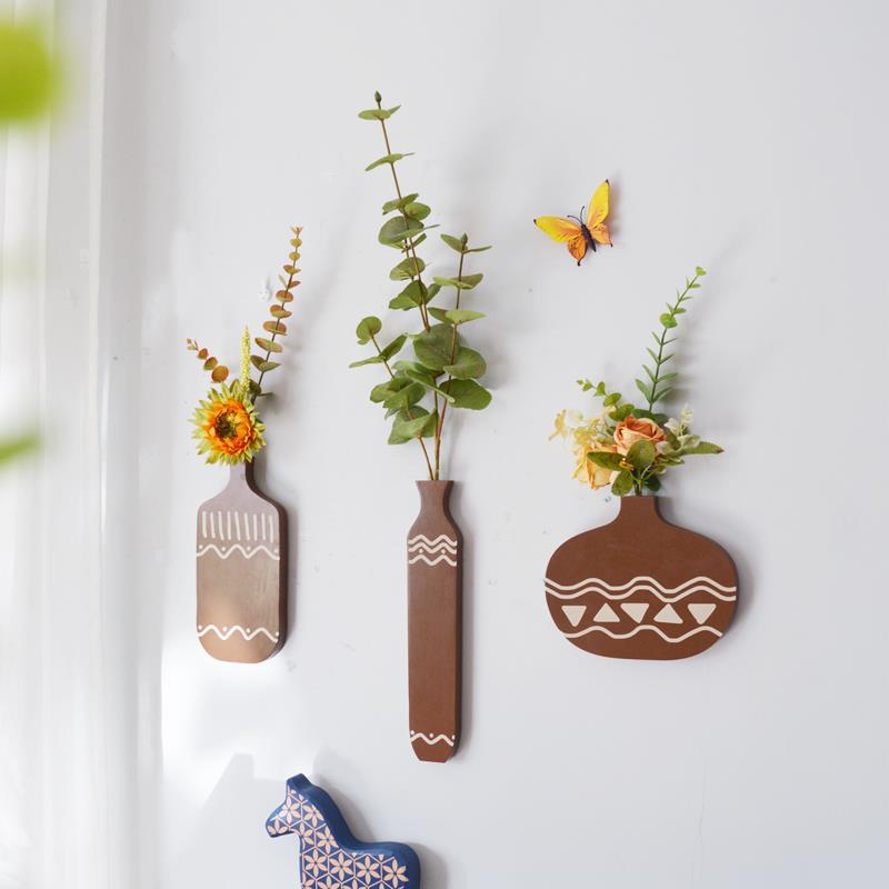 Wooden Flower Vase Wall Decor