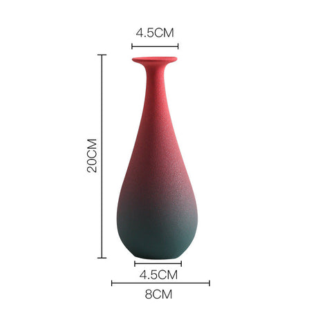 Red Green Gradient Flower Vase