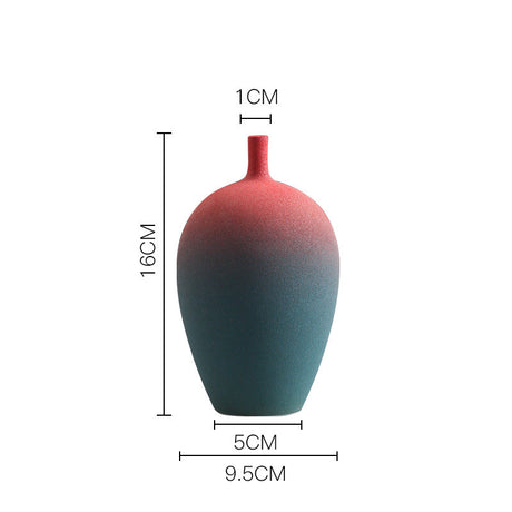 Red Green Gradient Flower Vase