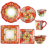 Bohemian Dinnerware Red Plates Bowls Mug