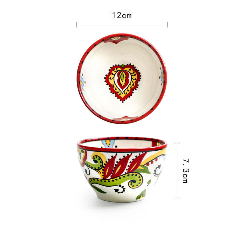 Bohemian Dinnerware Red Plates Bowls Mug