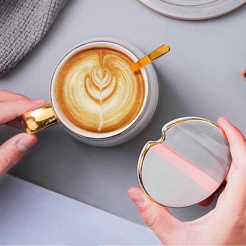 Espresso Cup and Saucer with Gold Trim