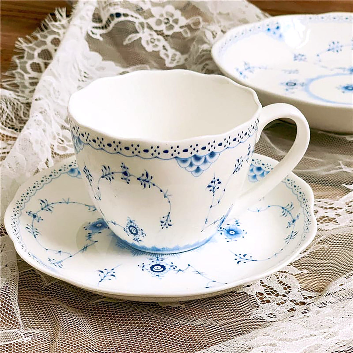 Blue Flower Coffee Cup Set