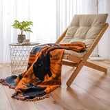 Hallloween Orange Throw Blanket