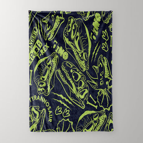 Multicolor Doodle Dinosaur Blanket