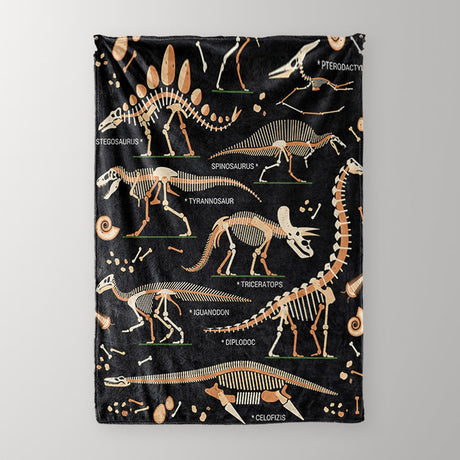 Multicolor Doodle Dinosaur Blanket